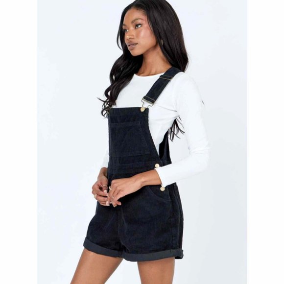 Princess Polly Jeans Princess Polly Black Kasey Corduroy Overalls